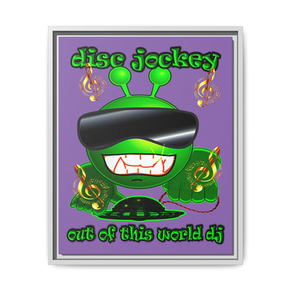 disc jockey - framed canvas art (light purple)