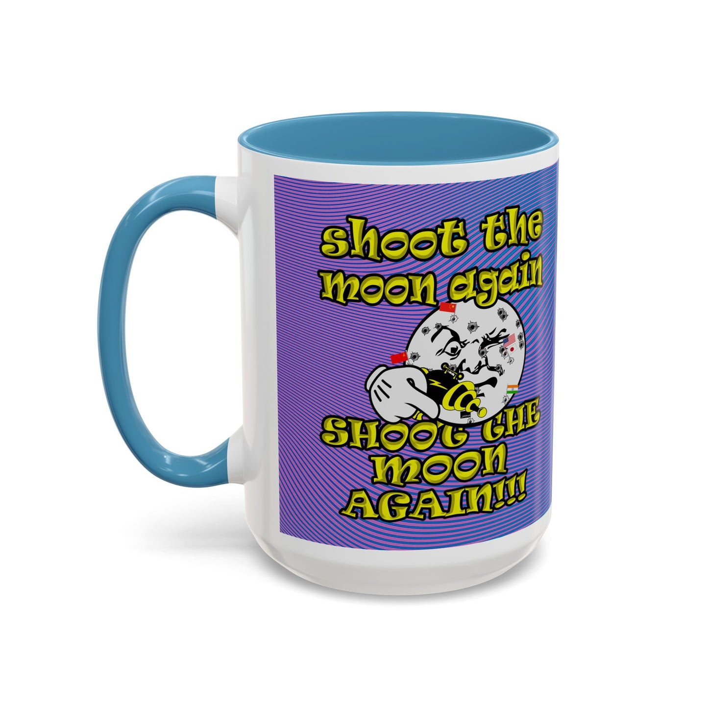 shoot the moon again - Accent Mug (light blue-purple wave)