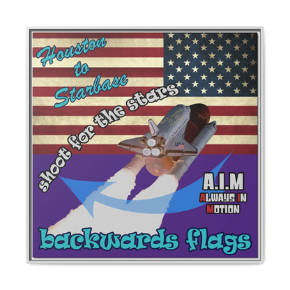 shoot for the stars - framed canvas art (purple)
