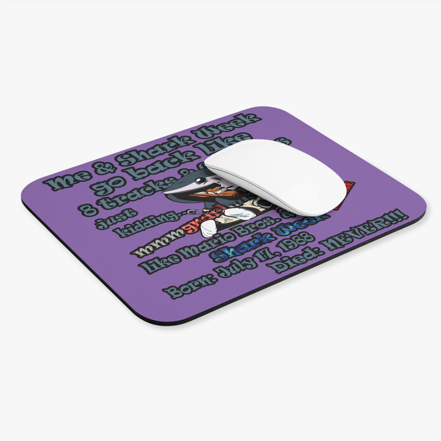 shark week - Mouse Pad (Rectangle) - (light purple)