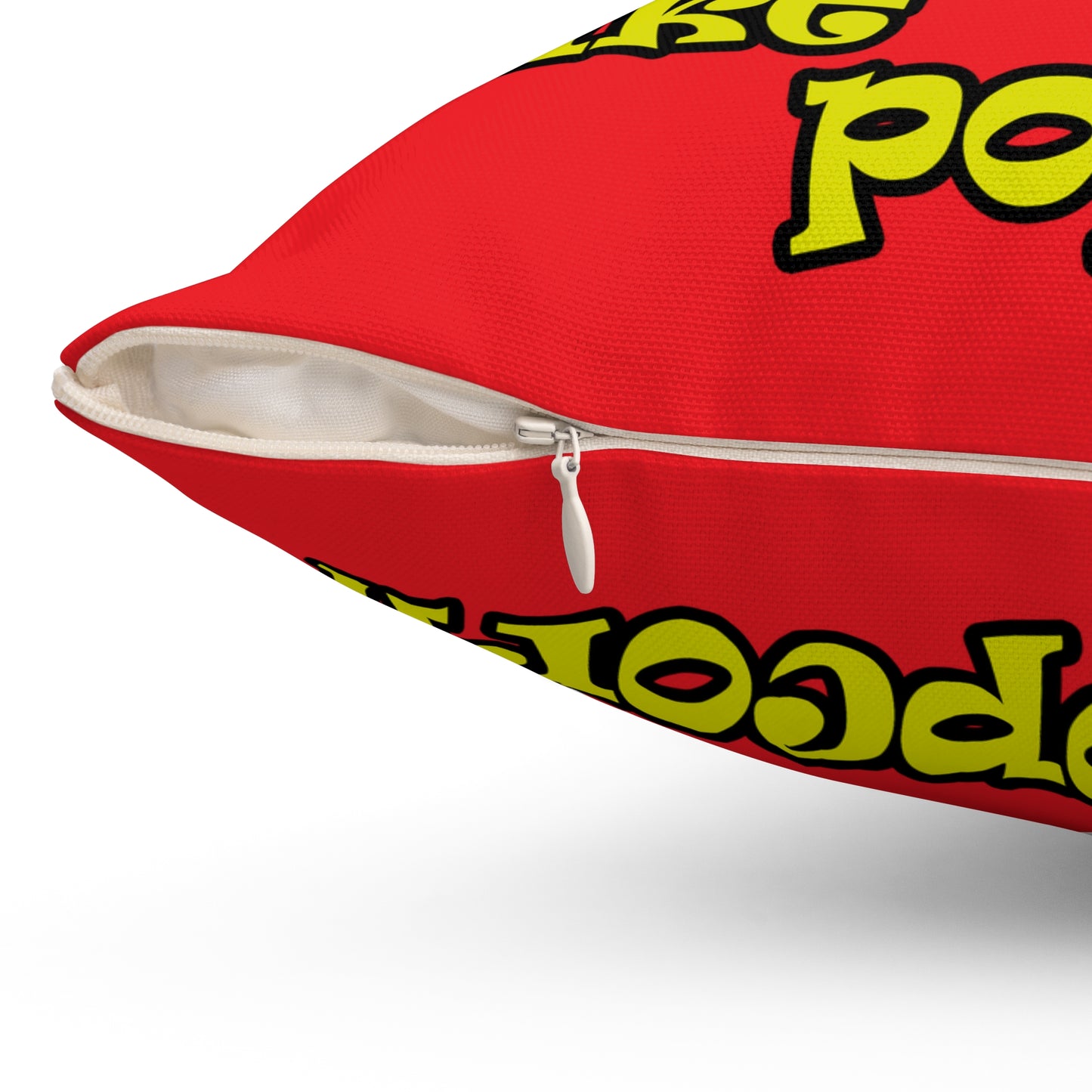 popping like popcorn - Spun Polyester Square Pillow - (red)