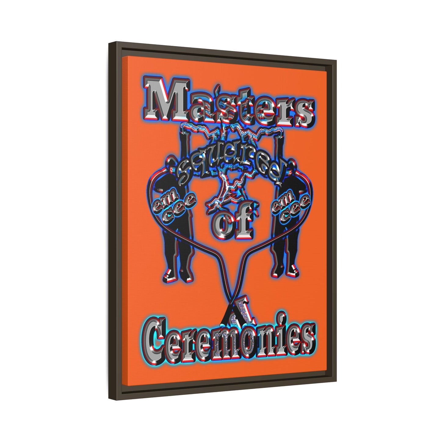 em cee squared - framed canvas art (orange)