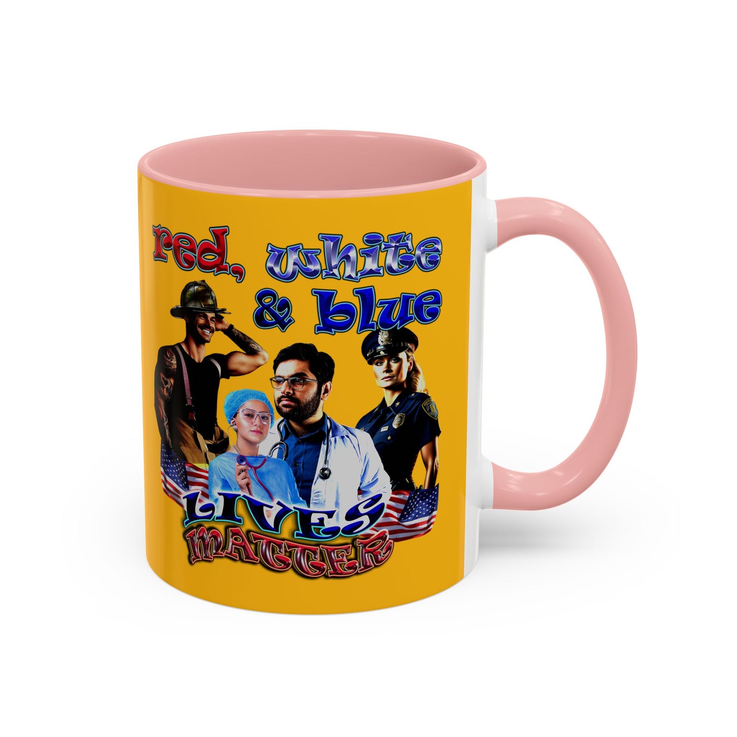 rw&b lives matter - Accent Mug (yellow)