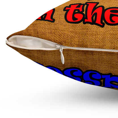 donkeys and elephants - Spun Polyester Square Pillow - (dichromatic brown papyrus)