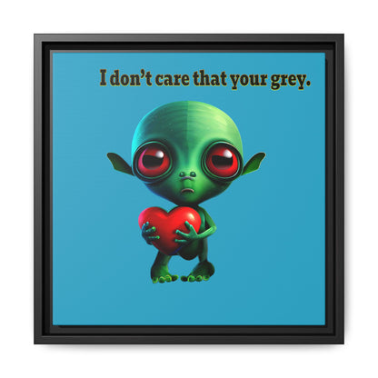 I don't care that your grey - framed canvas art (turquoise)
