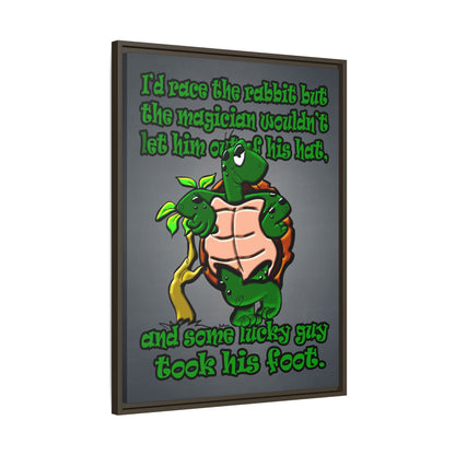 turtle race - framed canvas art (grey-light grey)
