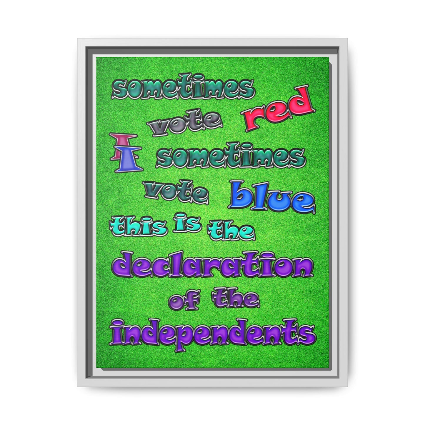 declaration of the independents - framed canvas art (green turf)