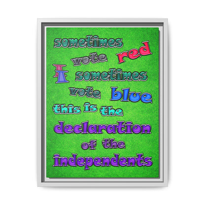 declaration of the independents - framed canvas art (green turf)