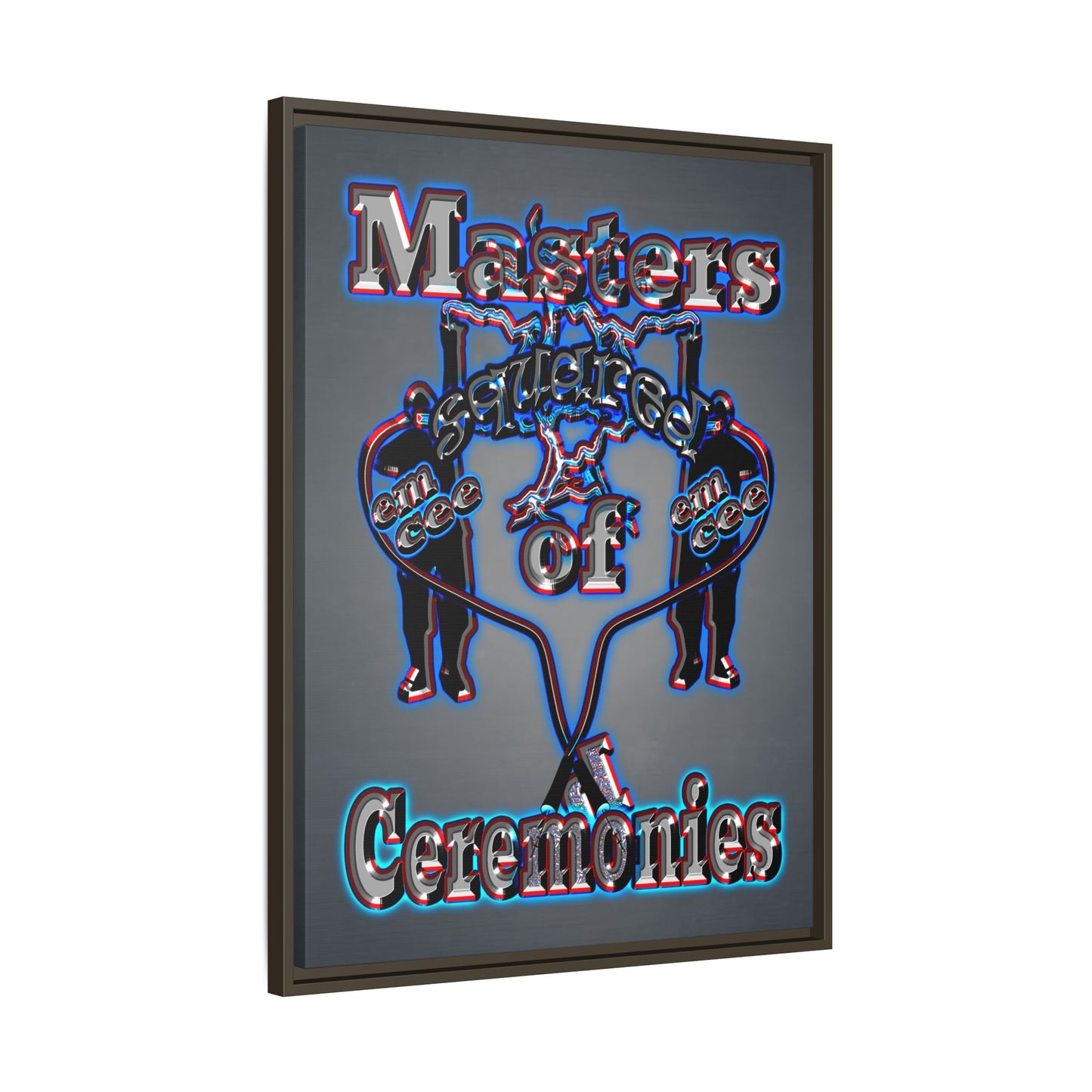 em cee squared - framed canvas art (grey-light grey)