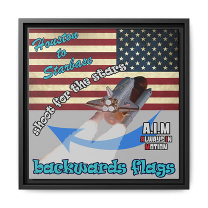 shoot for the stars - framed canvas art (light grey)