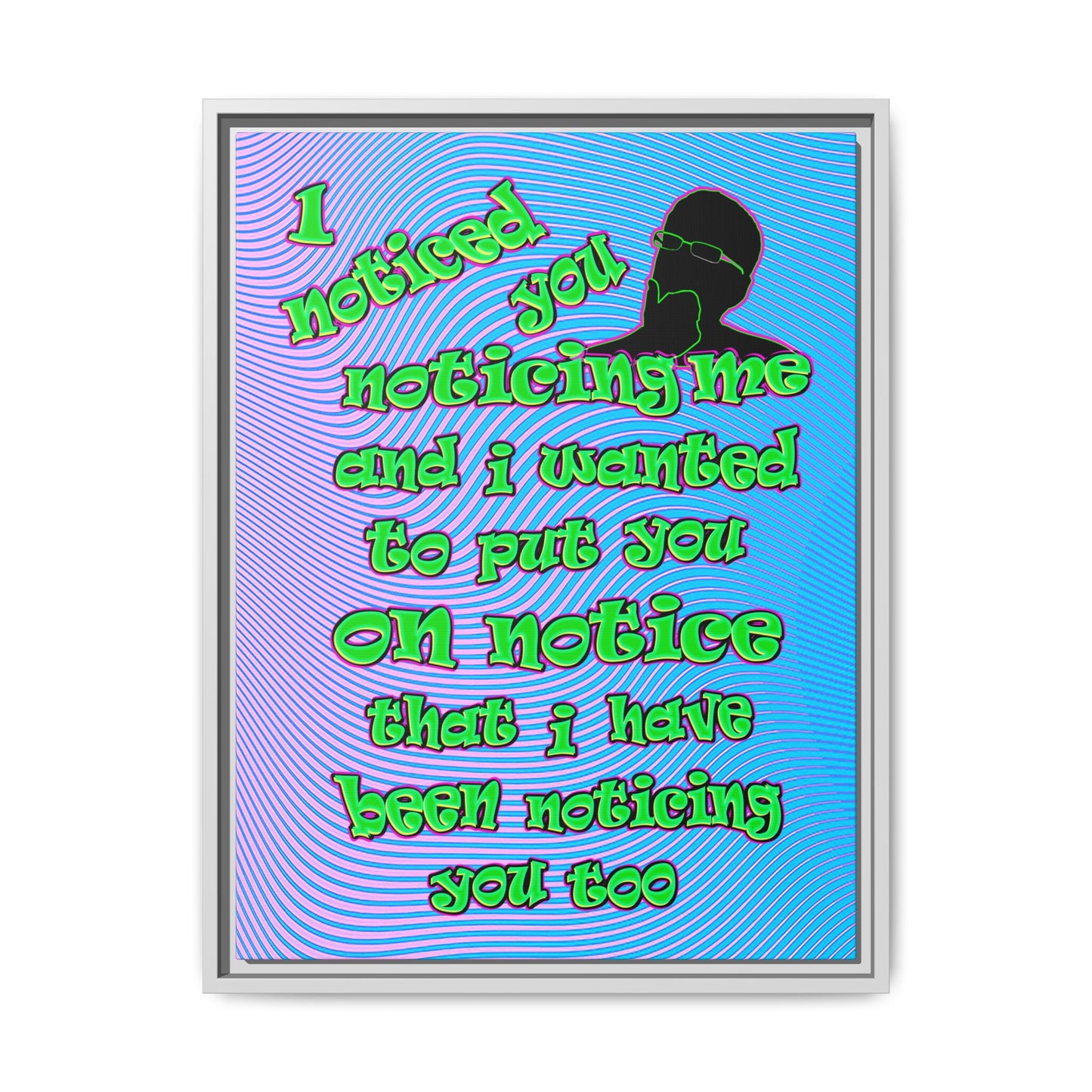noticed you noticing - framed canvas art (light blue-purple wave)