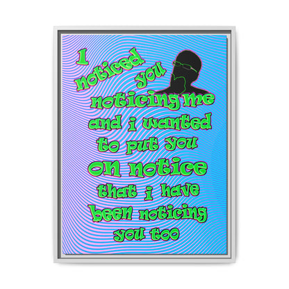 noticed you noticing - framed canvas art (light blue-purple wave)