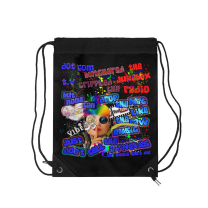 drop the beat - Drawstring Bag (black)