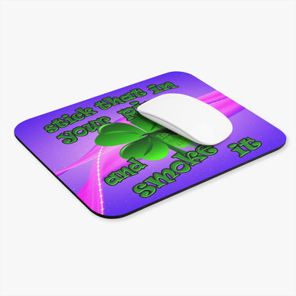 stick that in your pipe and smoke it - Mouse Pad (Rectangle) (purple-pink wave)