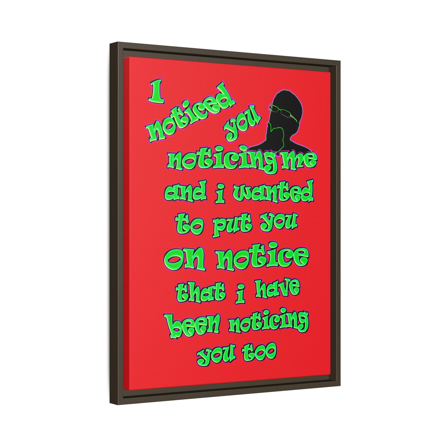 noticed you noticing - framed canvas art (red)