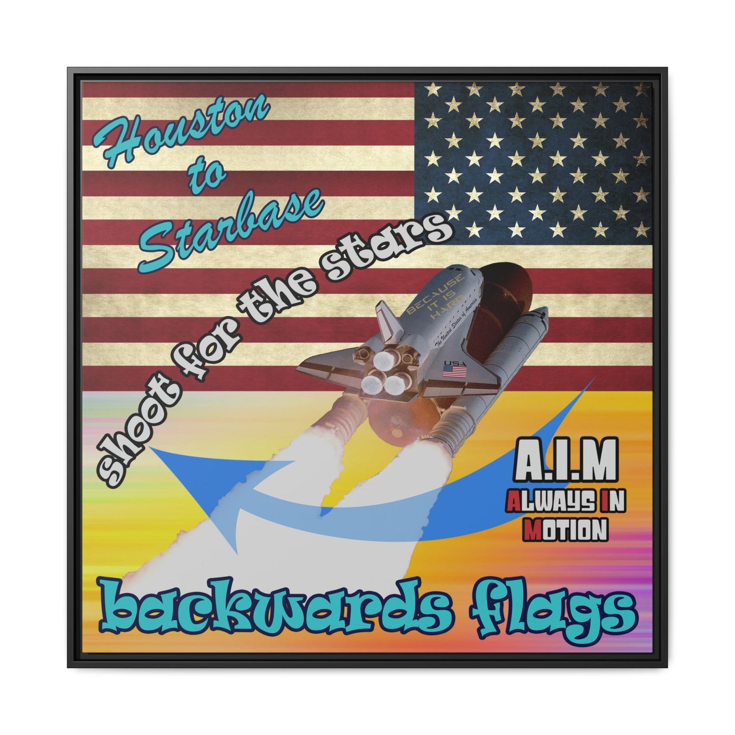 shoot for the stars - framed canvas art (color blur)