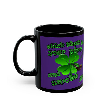 celtics logo - Black Mug (purple)