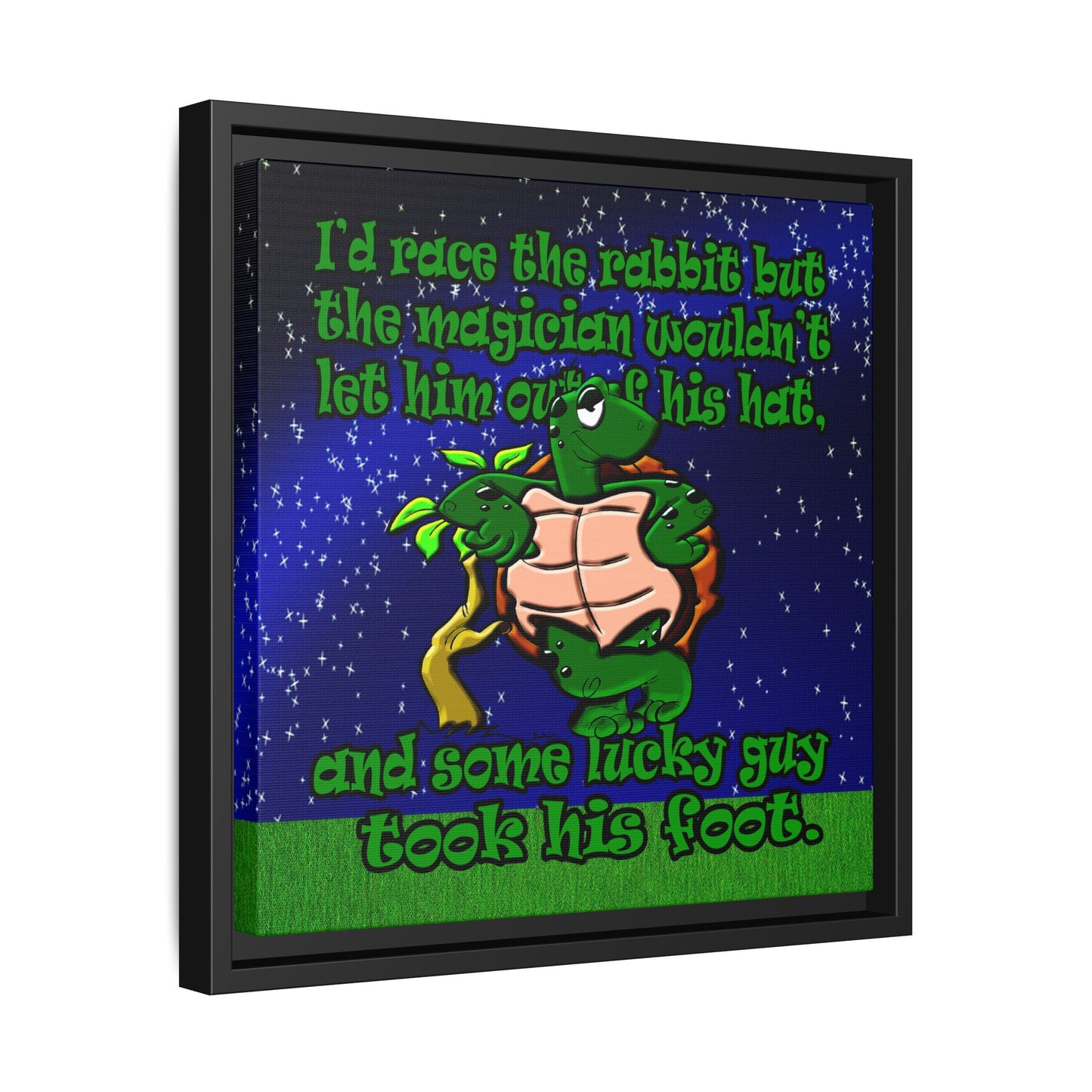 turtle race - framed canvas art ('snoops' background)