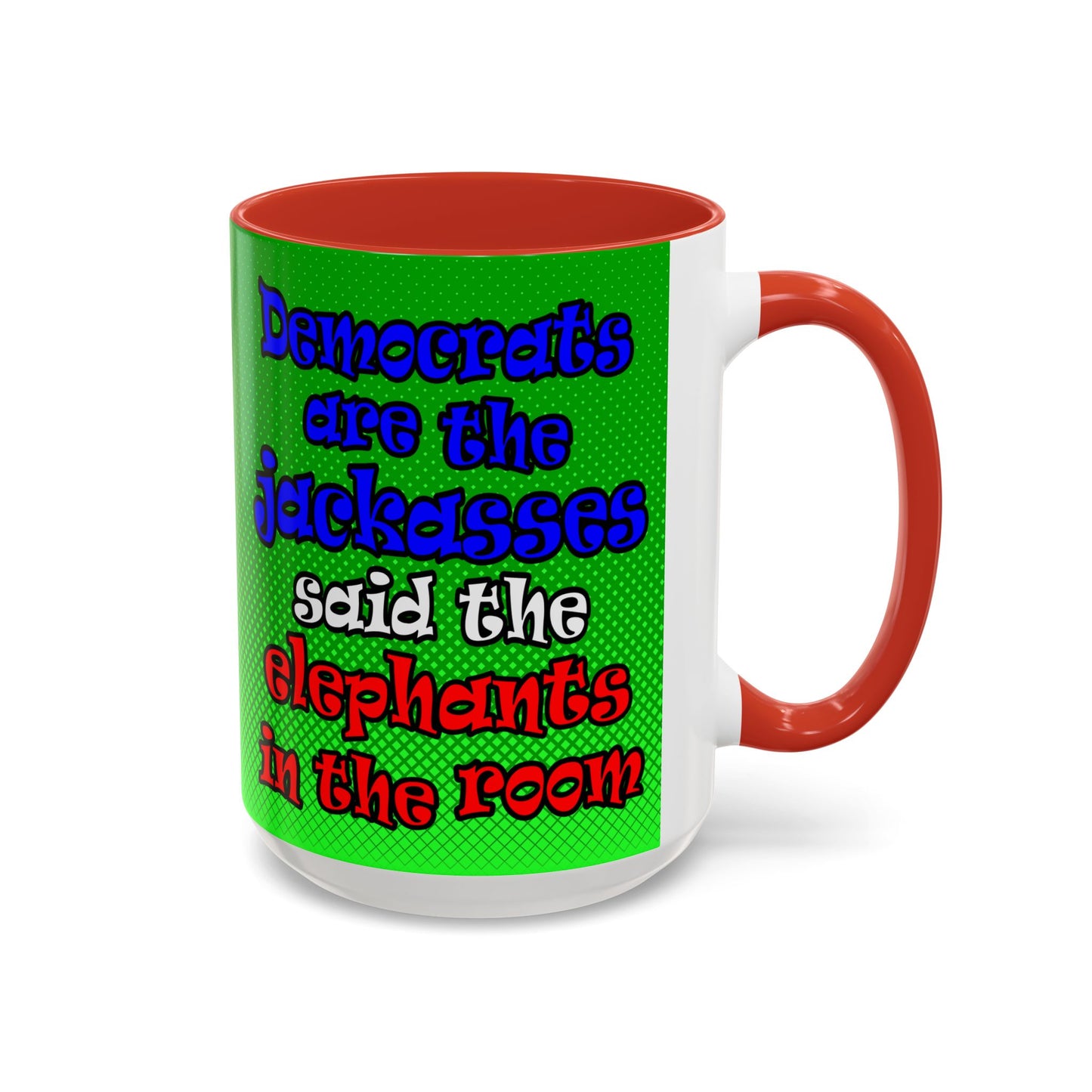 donkeys and elephants - Accent Mug (logo green)