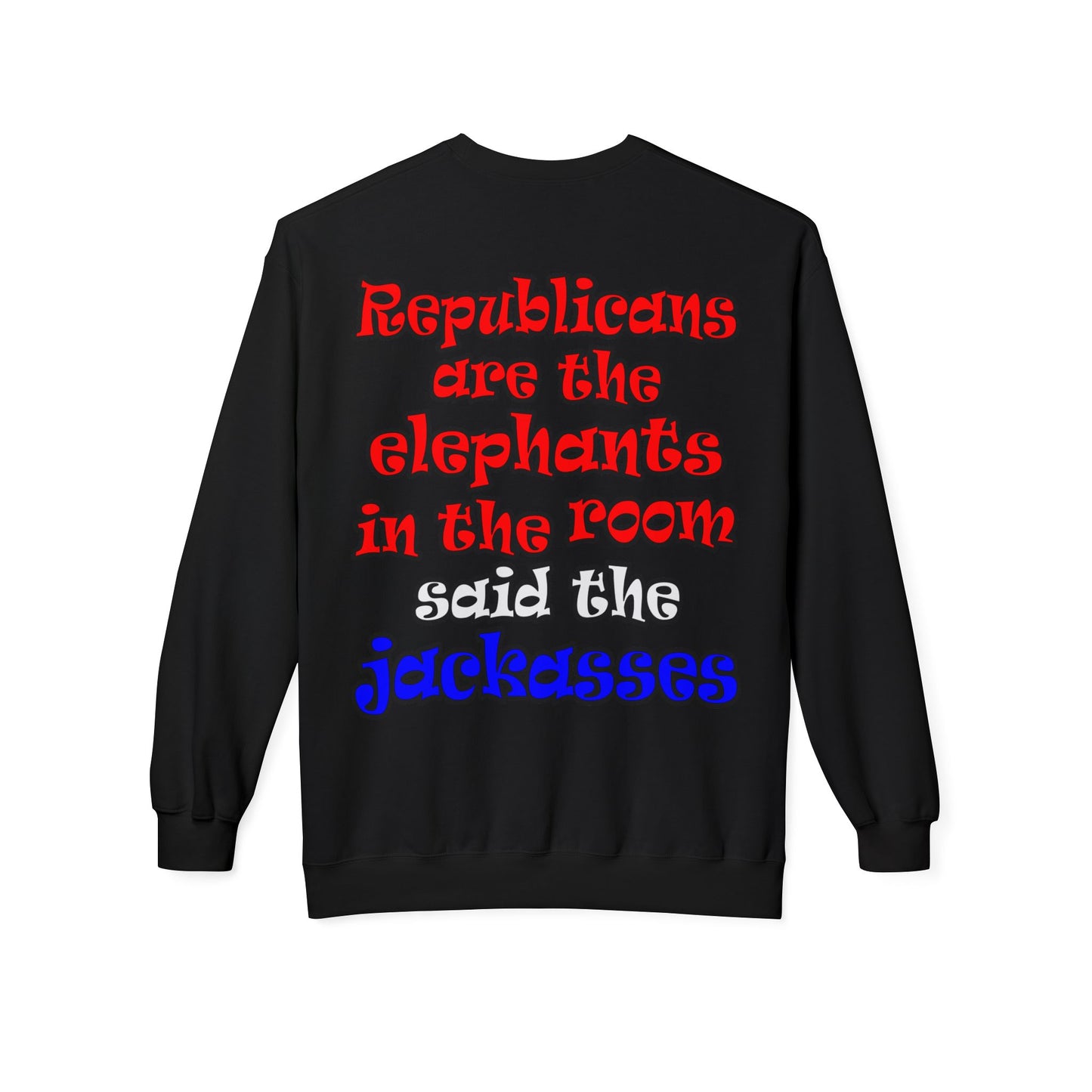 donkeys and elephants - Unisex Midweight Softstyle Fleece Crewneck Sweatshirt