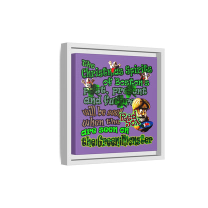 christmas spirits of boston - framed canvas art (light purple)