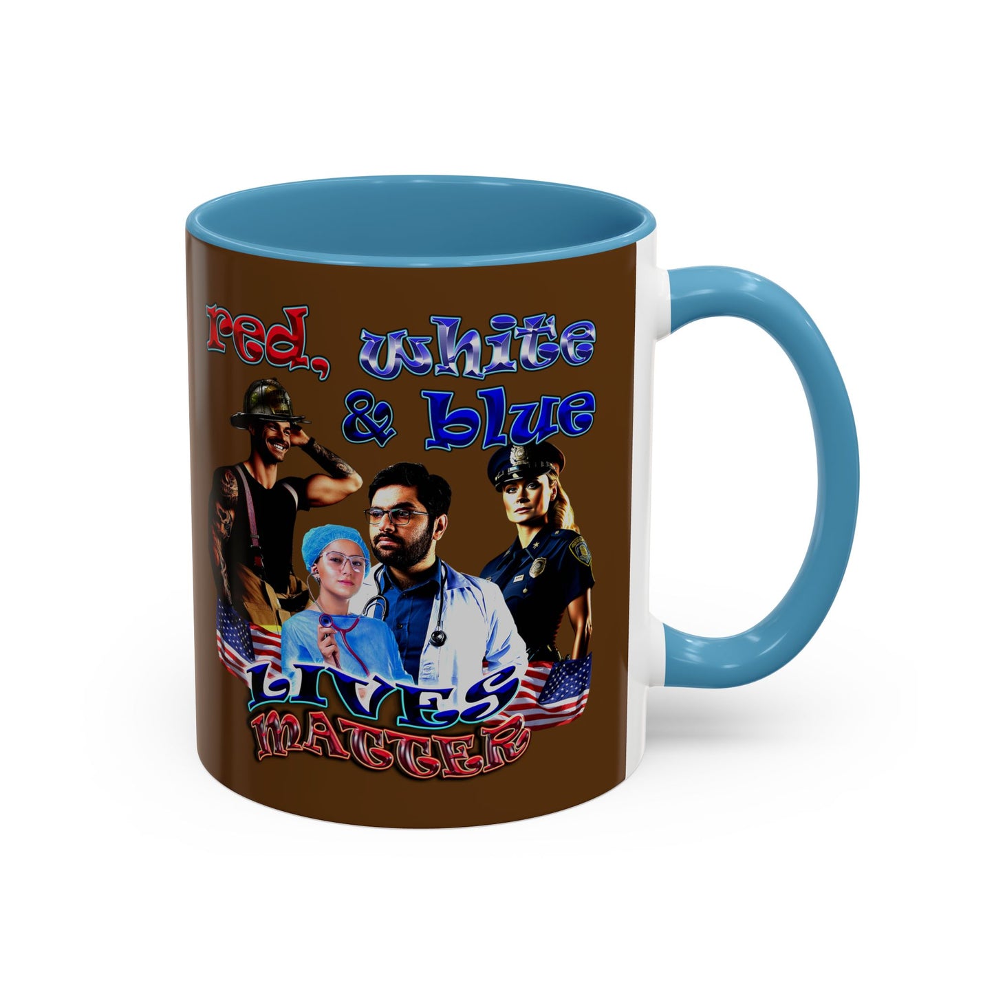 rw&b lives matter - Accent Mug (brown)