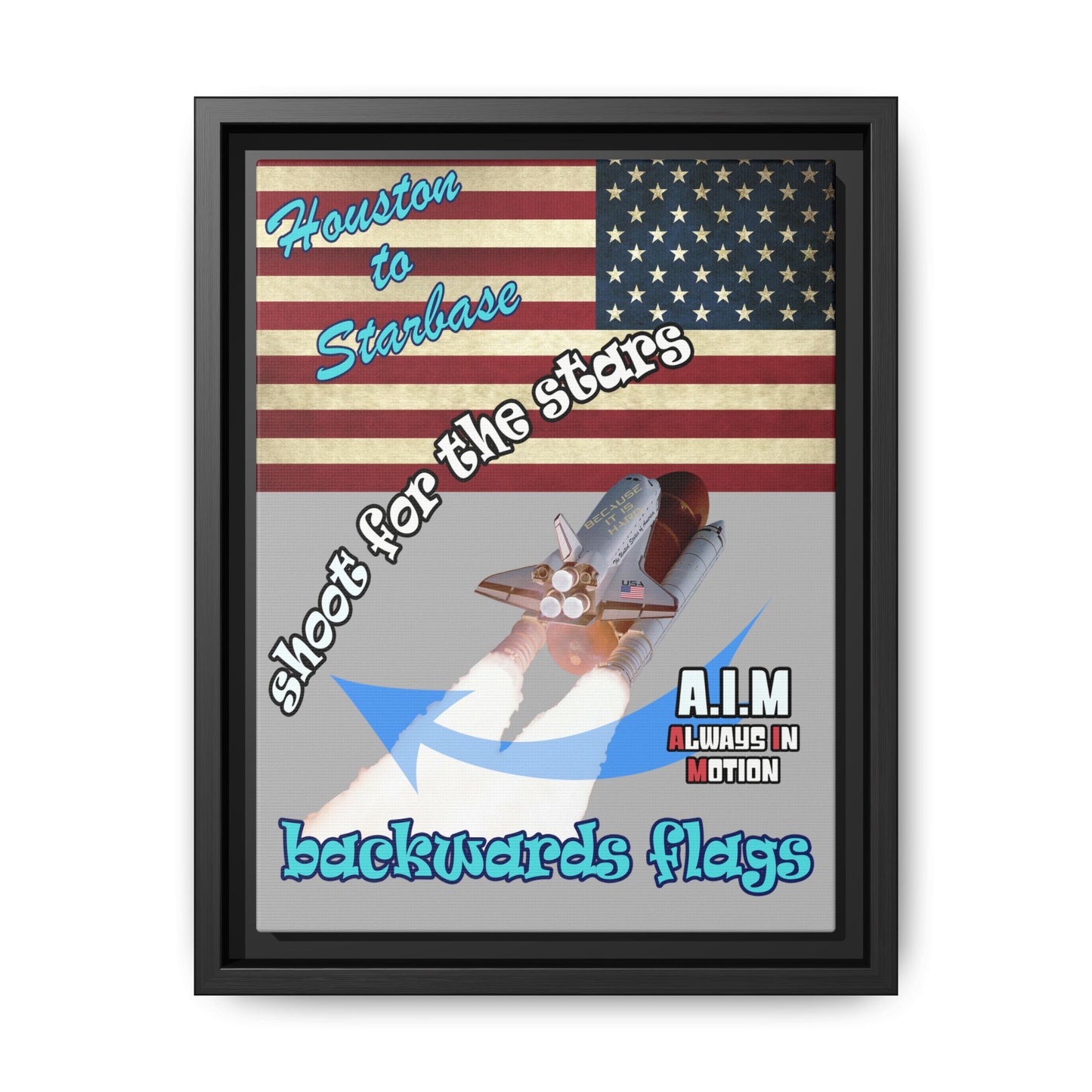 shoot for the stars - framed canvas art (light grey)