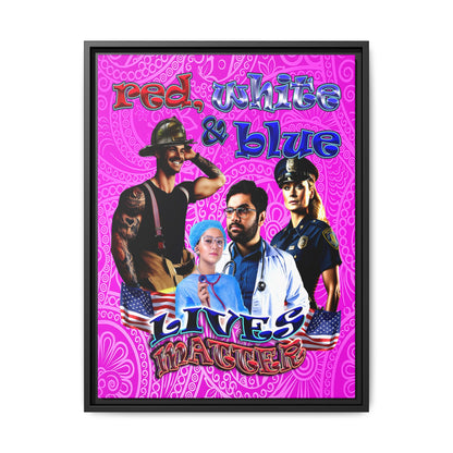 rw&b lives matter - framed canvas art (pink swirl)