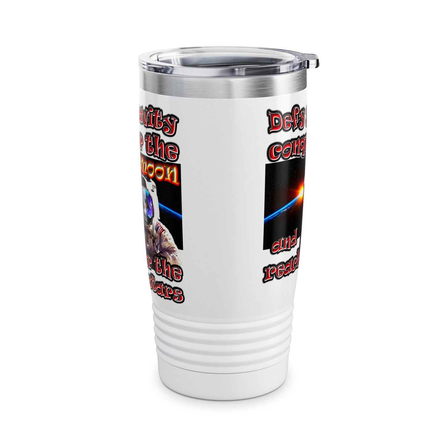 defy conquer reach - Ringneck Tumbler, 20oz (white)
