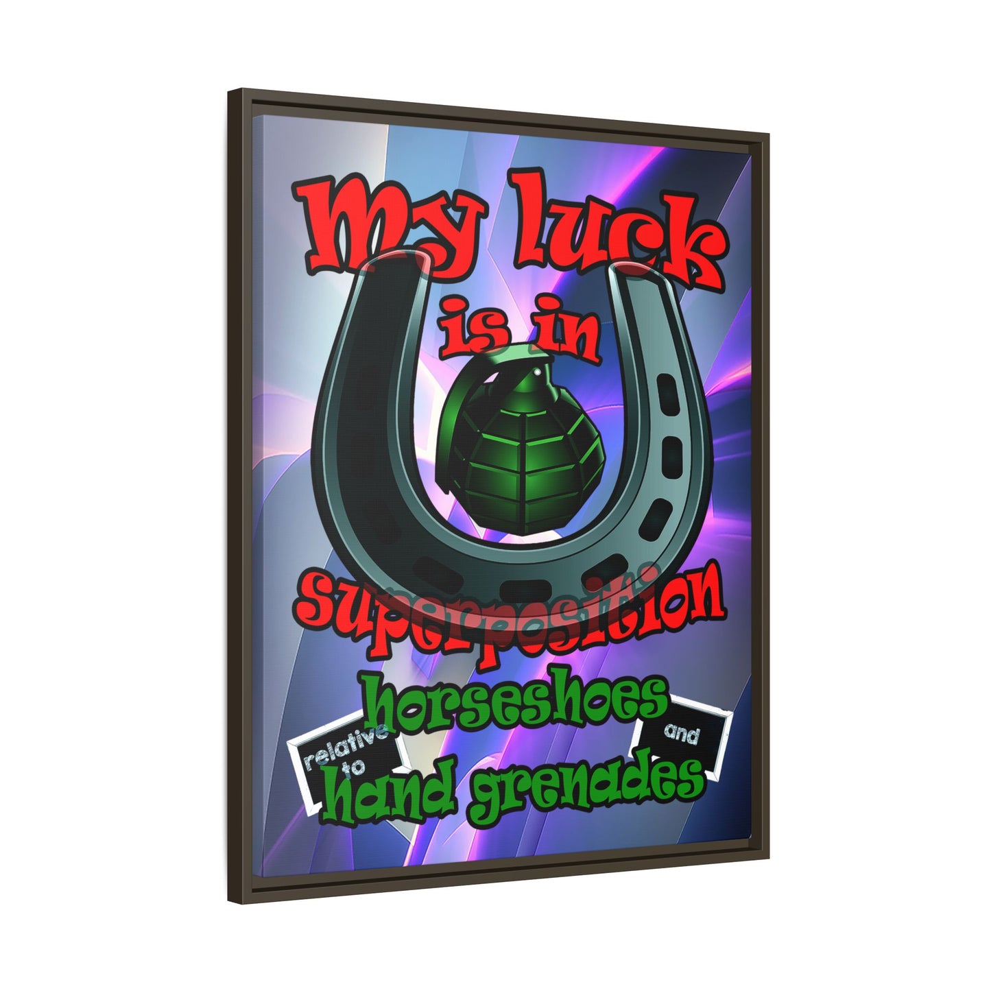 my luck - framed canvas art (grey-pink wave)