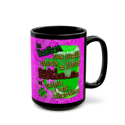 celtics logo - Black Mug (pink swirl)