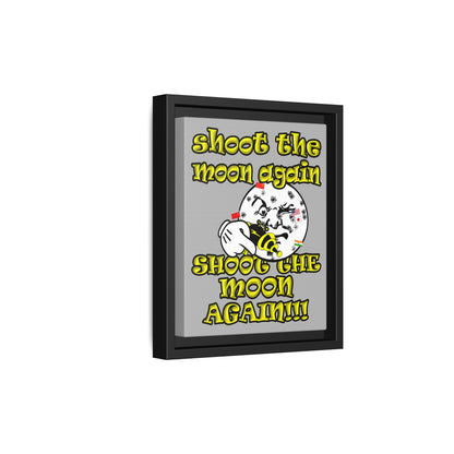 shoot the moon again - framed canvas art (light grey)
