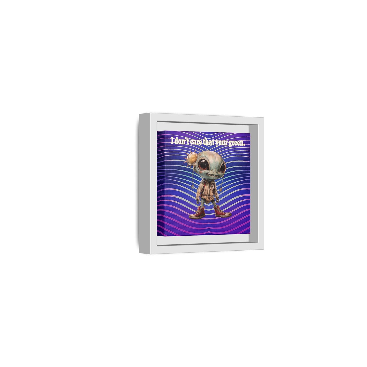 I don't care that your green - framed canvas art (purple wave)