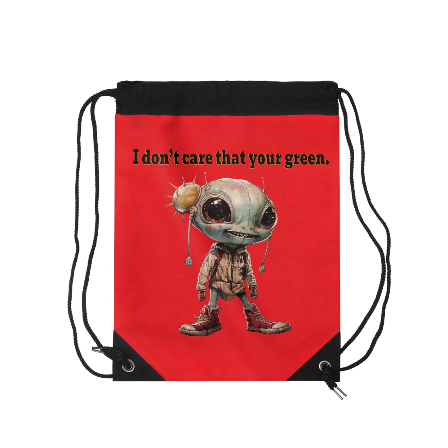 I don't care that your grey - Drawstring Bag (red)