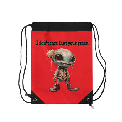 I don't care that your grey - Drawstring Bag (red)