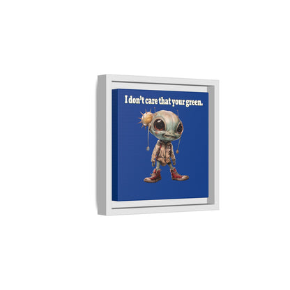 I don't care that your green - framed canvas art (dark blue)