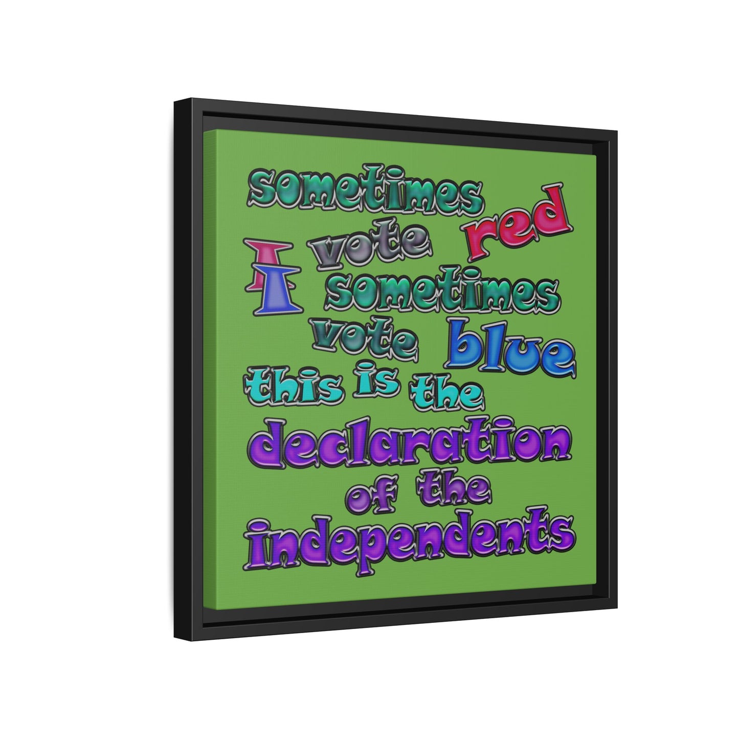 declaration of the independents - framed canvas art (green)