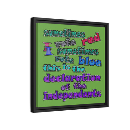 declaration of the independents - framed canvas art (green)