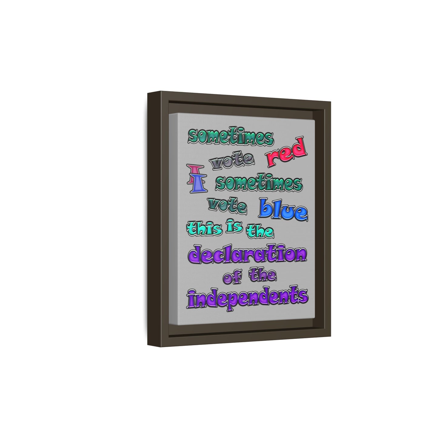 declaration of the independents - framed canvas art (light grey)