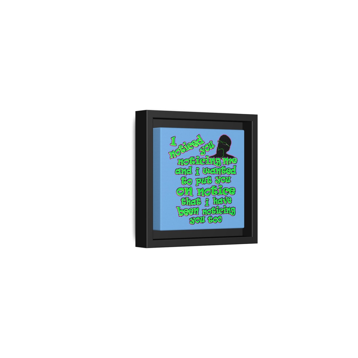 noticed you noticing - framed canvas art (light blue)