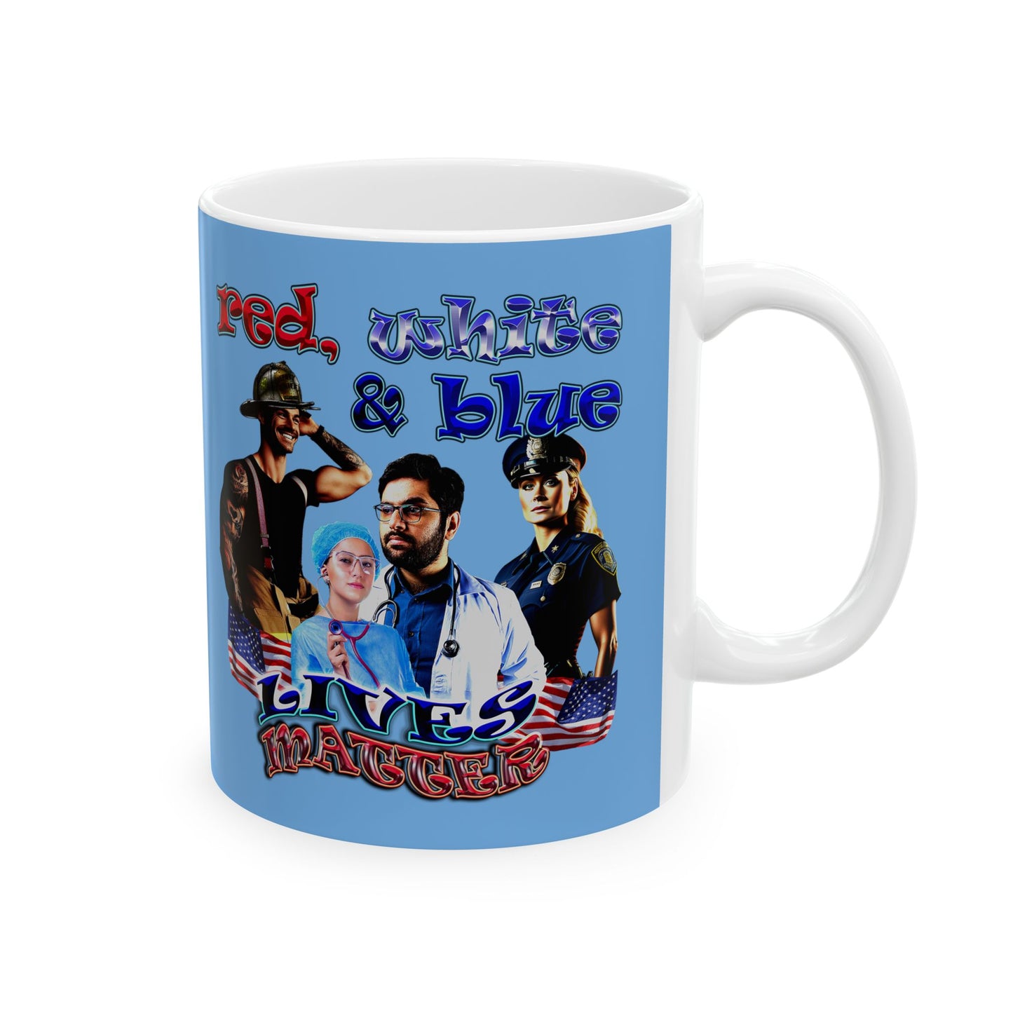rw&b lives matter - White Mug (light blue)