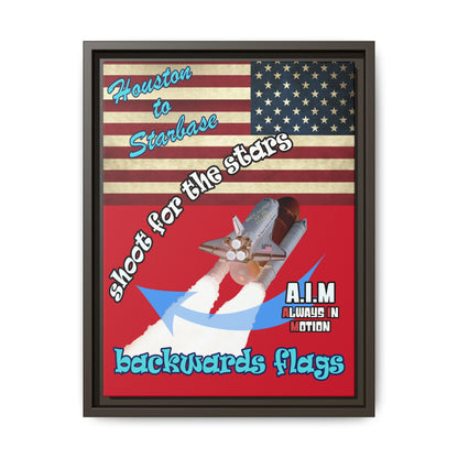 shoot for the stars - framed canvas art (dark red)