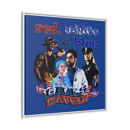 rw&b lives matter - framed canvas art (dark blue)