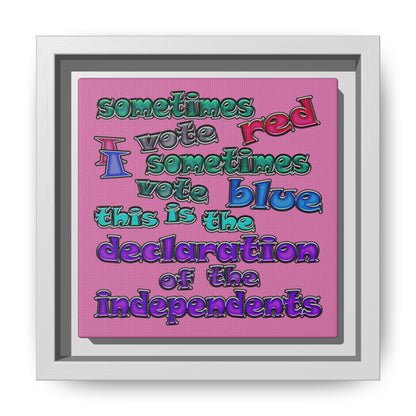 declaration of the independents - framed canvas art (light pink)
