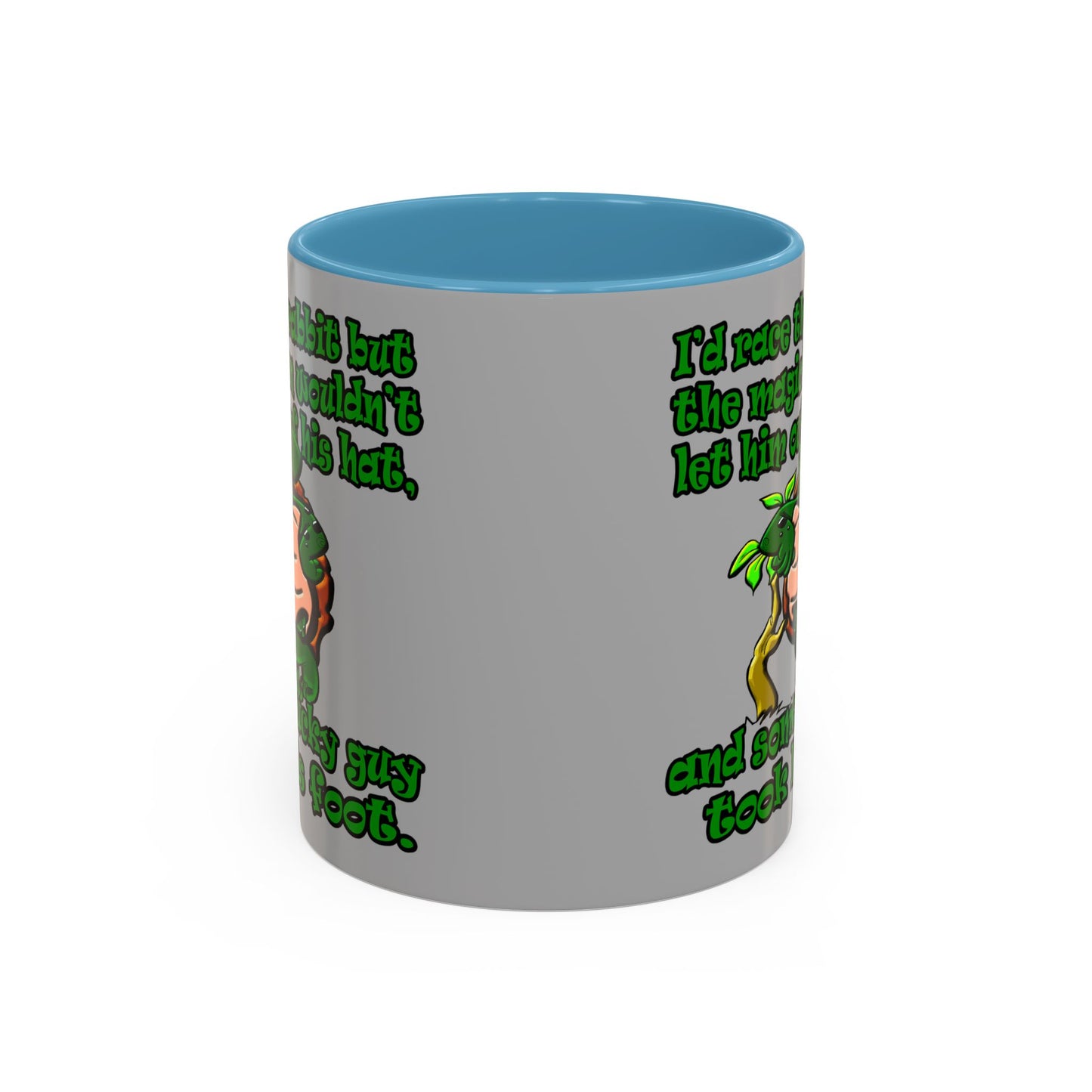 turtle race - Accent Mug (light grey)