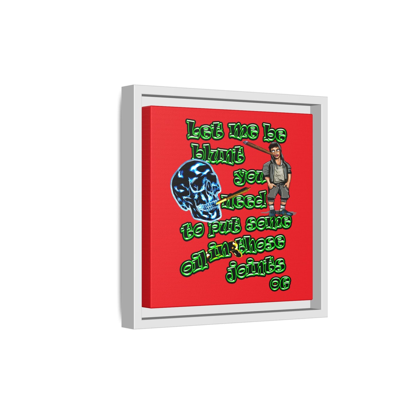 og - framed canvas art (red)