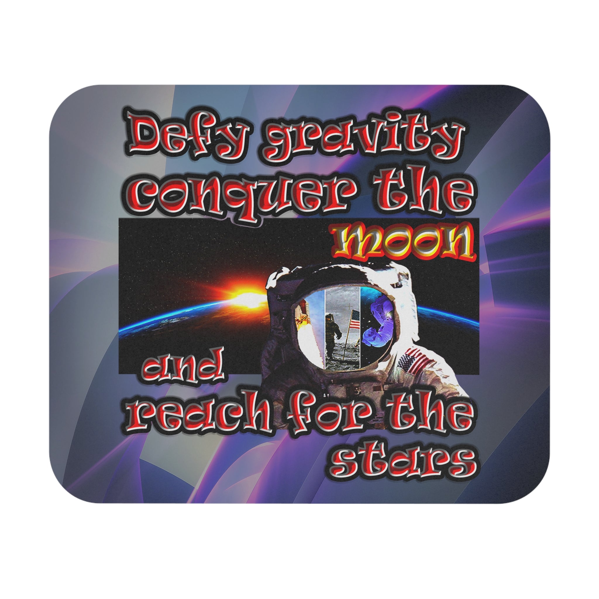 defy conquer reach - Mouse Pad (Rectangle) (grey-pink wave)