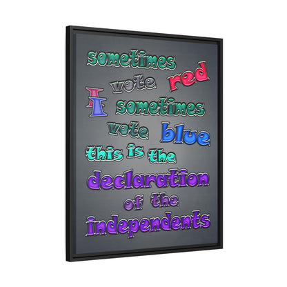 declaration of the independents - framed canvas art (grey-light grey)