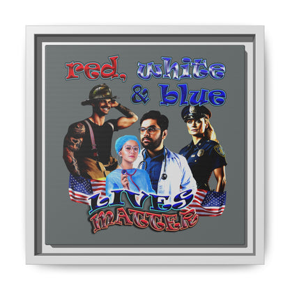 rw&b lives matter - framed canvas art (dark grey)