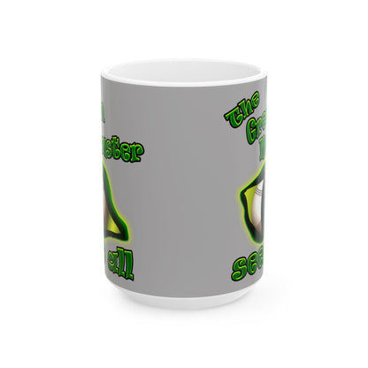 green monster - White Mug (light grey)